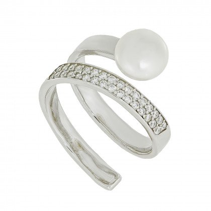 Перстень 1039 перлина біла Rh Timofeev