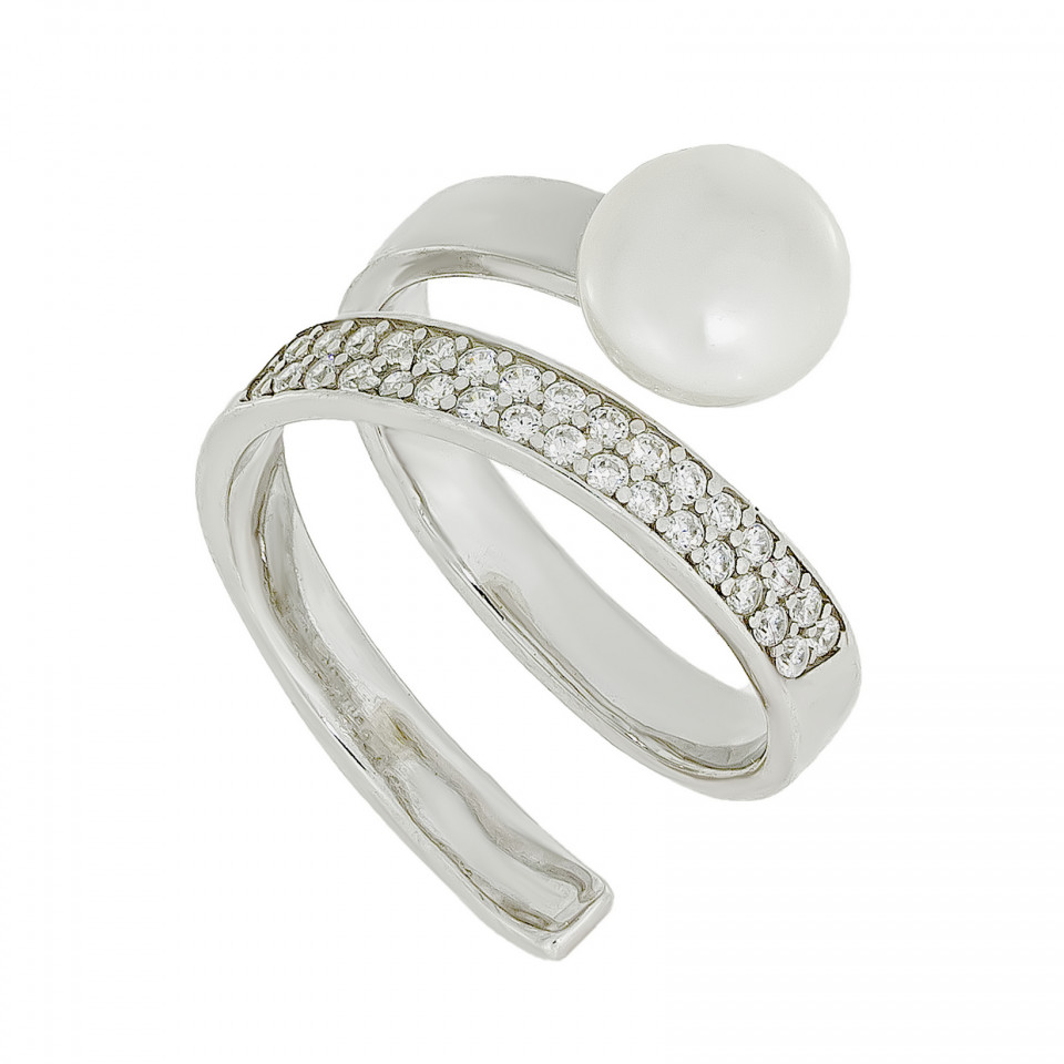 Перстень 1039 перлина біла Rh Timofeev