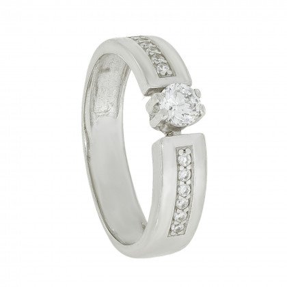 Перстень 1044 цирконій білий Rh Timofeev