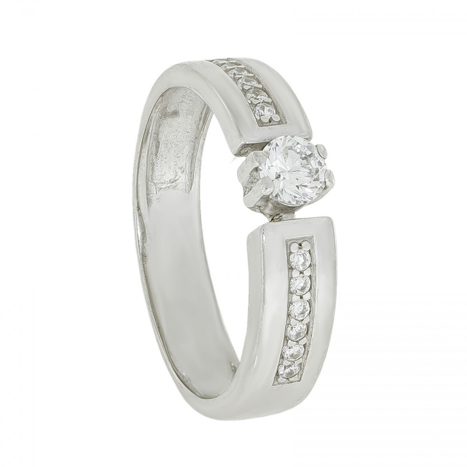 Перстень 1044 цирконій білий Rh Timofeev