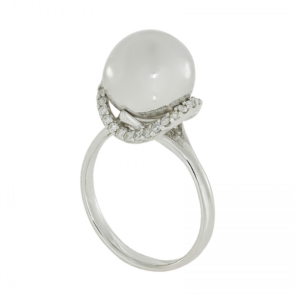 Перстень 1045 цирконій білий Rh Timofeev