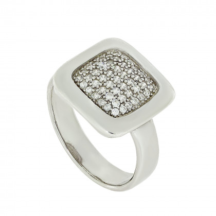 Перстень 1047 цирконій білий Rh Timofeev