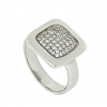 Перстень 1047 цирконій білий Rh Timofeev