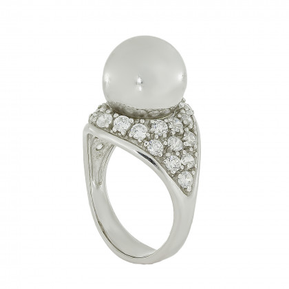 Перстень 1049 цирконій білий(12) Rh Timofeev