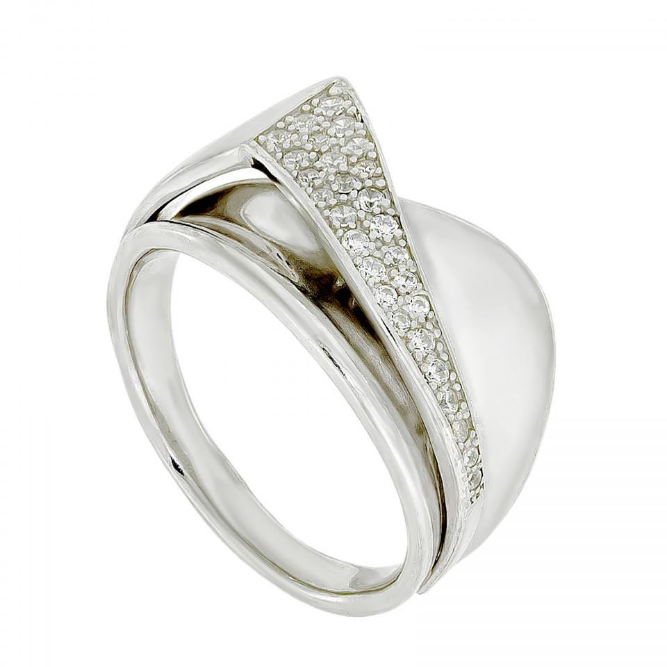 Перстень 1060 цирконій білий Rh Timofeev