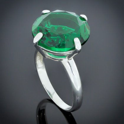 Перстень 129 альпініт смарагд світлий Rh Timofeev