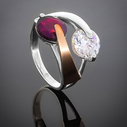 Перстень 149 альпініт червоний Rh Timofeev