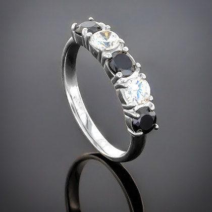 Перстень 157 цирконій чорний Rh Timofeev