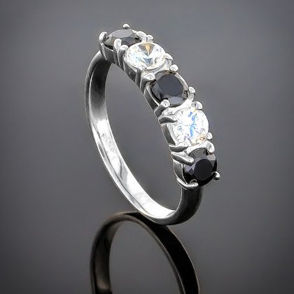 Перстень 157 цирконій чорний Rh Timofeev