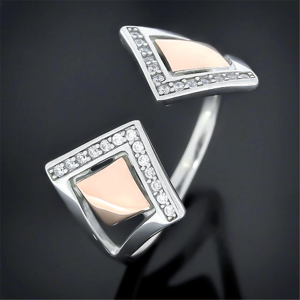 Перстень 514 цирконій білий Rh Timofeev