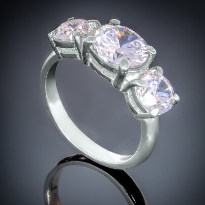 Перстень 158 цирконій білий Rh Timofeev