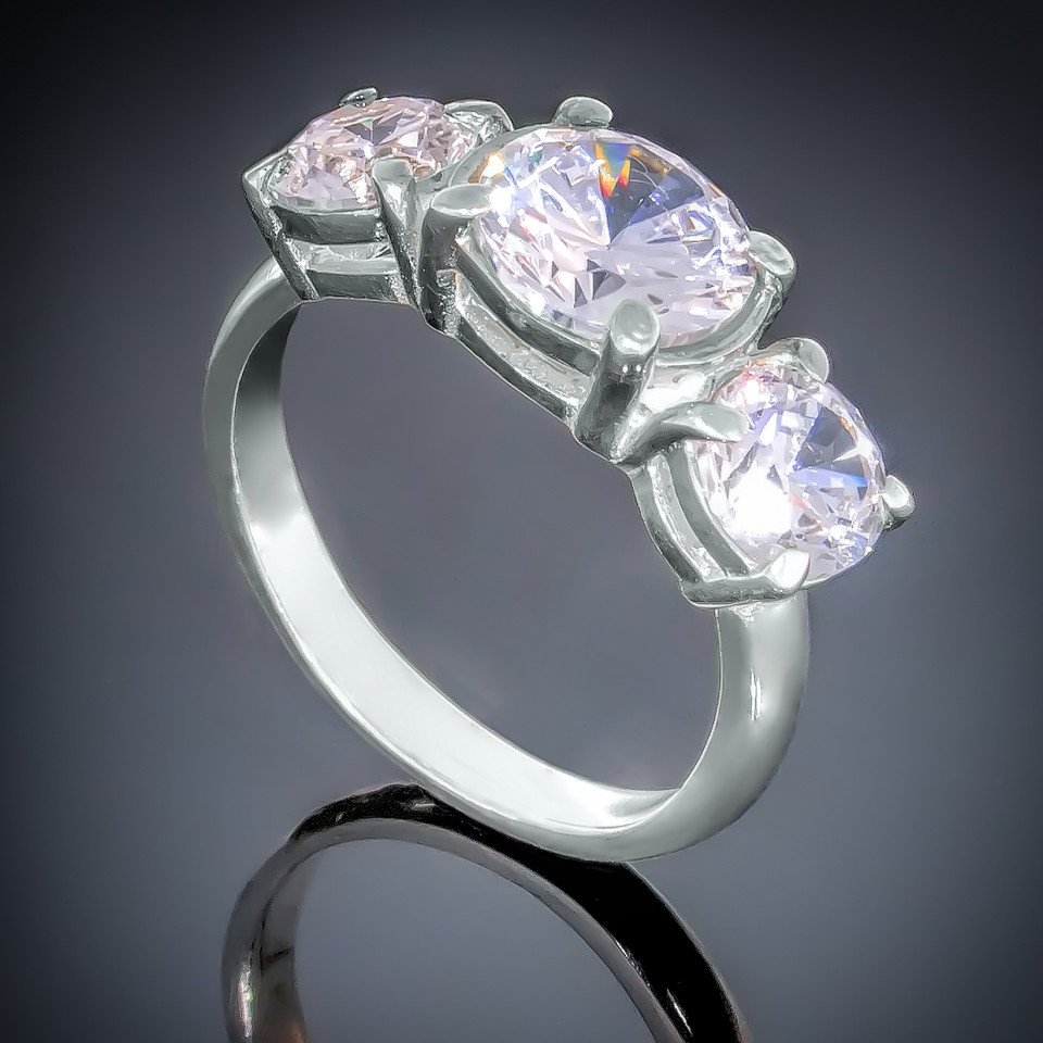 Перстень 158 цирконій білий Rh Timofeev