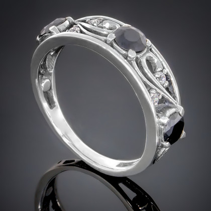 Перстень 164 цирконій чорний Timofeev