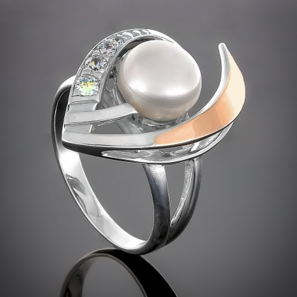 Перстень 178 перлина біла Timofeev