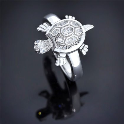 Перстень 535 цирконій білий Rh Timofeev