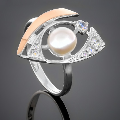 Перстень 181 перлина бiла Timofeev