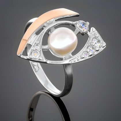 Перстень 181 перлина бiла Timofeev