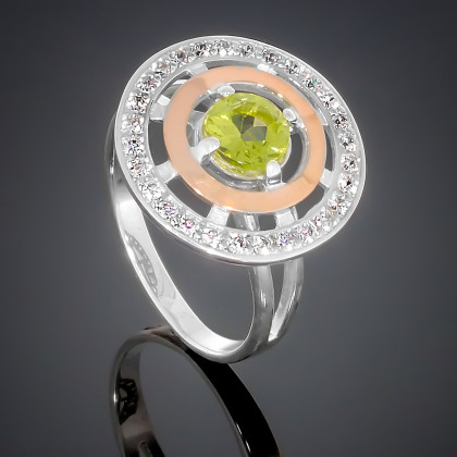 Перстень 182 альпініт зелений Rh Timofeev