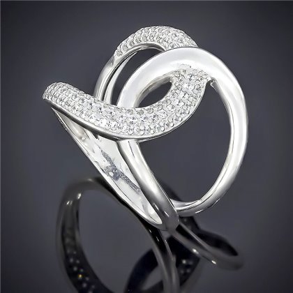 Перстень 581 цирконій білий Rh Timofeev