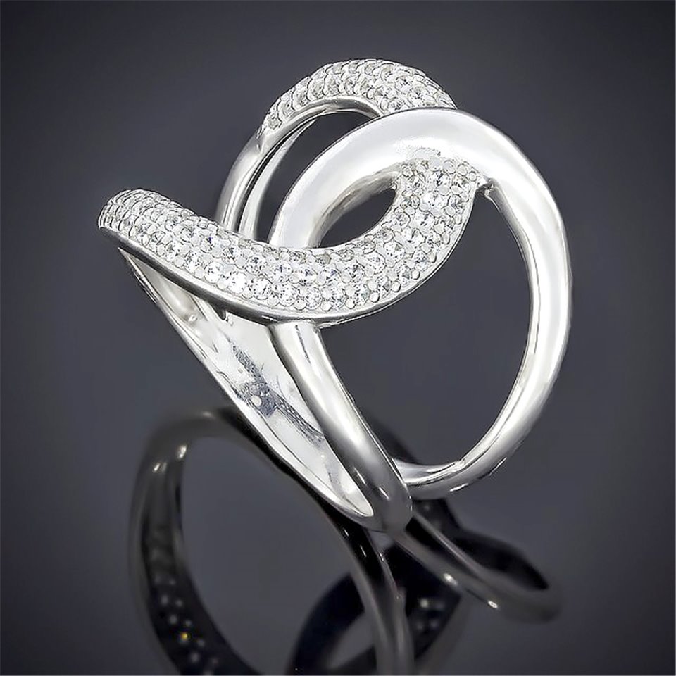 Перстень 581 цирконій білий Rh Timofeev