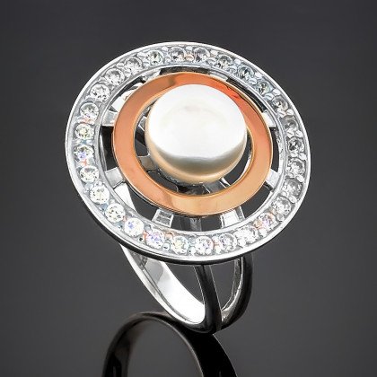 Перстень 183 перлина чорна Timofeev