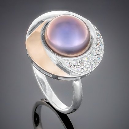 Перстень 188 перлина чорна Timofeev