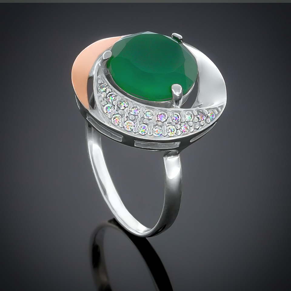 Перстень 189 альпініт зелений Rh Timofeev