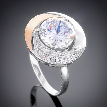 Перстень 189 цирконій чорний Rh Timofeev