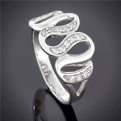 Перстень 567 цирконій білий Rh Timofeev