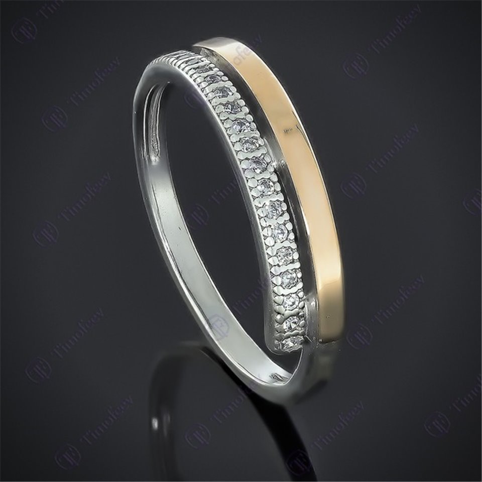 Перстень 591 цирконій білий Rh Timofeev