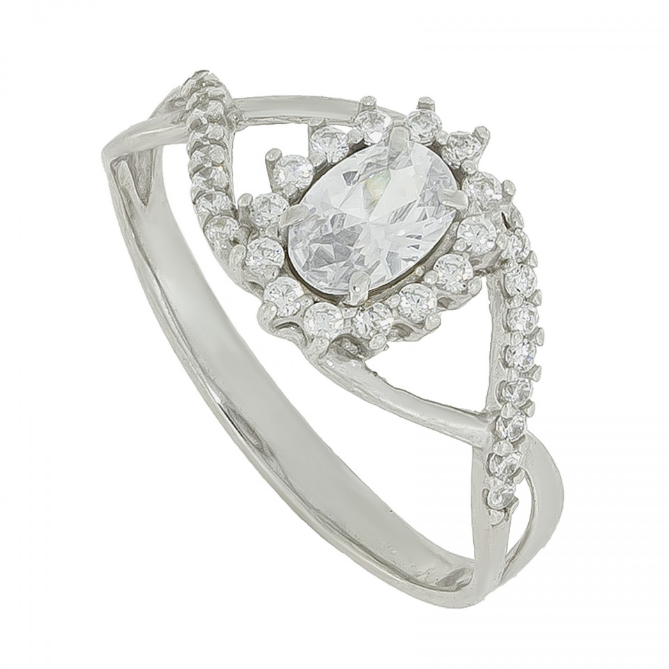 Перстень 986 цирконій білий Rh Timofeev