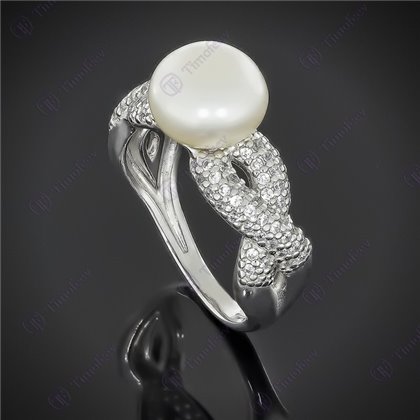 Перстень 593 перлина біла Rh Timofeev