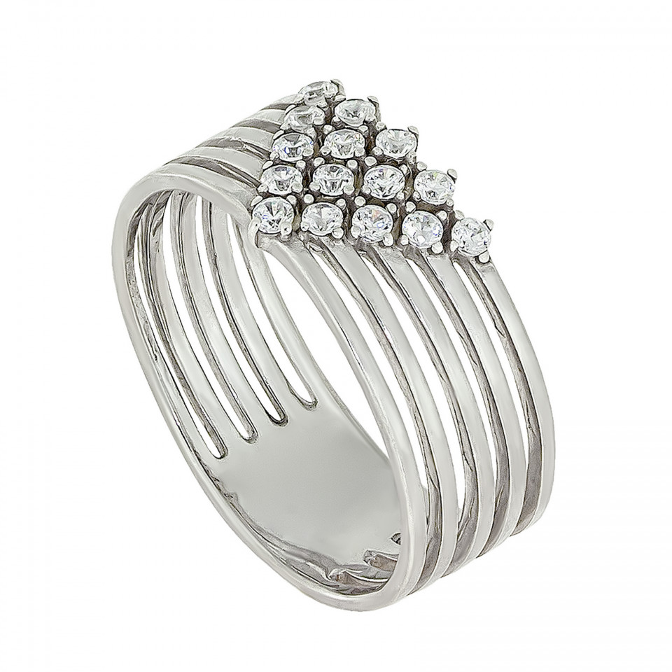 Перстень 991 цирконій білий Rh Timofeev