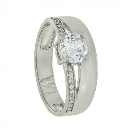 Перстень 850 цирконій білий Rh Timofeev