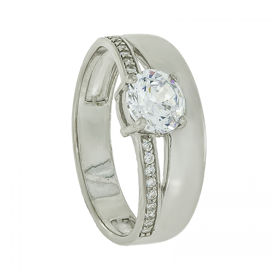 Перстень 850 цирконій білий Rh Timofeev