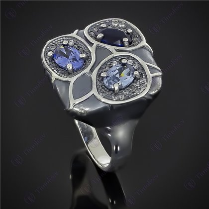 Перстень 597 альпініт монтана/синій Timofeev