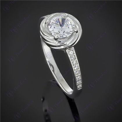 Перстень 598 цирконій білий Rh Timofeev