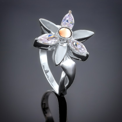 Перстень 72 білий Rh Timofeev