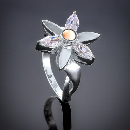 Перстень 72 білий Rh Timofeev