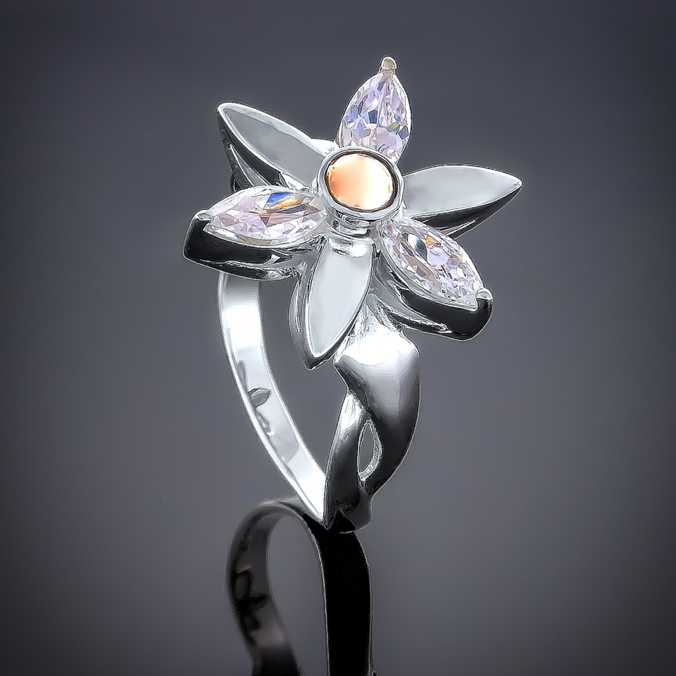 Перстень 72 білий Rh Timofeev