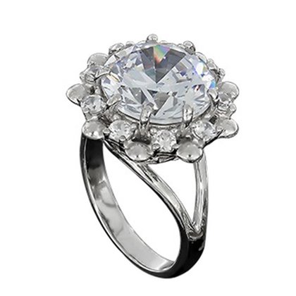 Перстень 609 цирконій білий Rh Timofeev