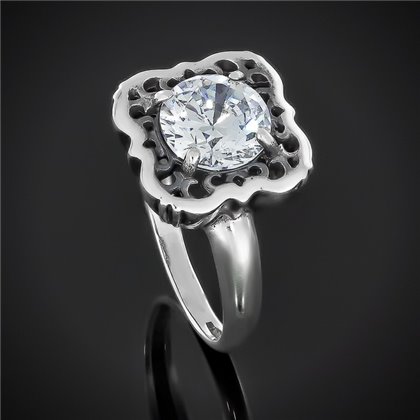 Перстень 610 цирконій білий Rh Timofeev