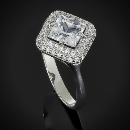 Перстень 613 цирконій рожевий Rh Timofeev