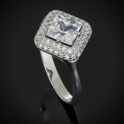 Перстень 613 цирконій рожевий Rh Timofeev