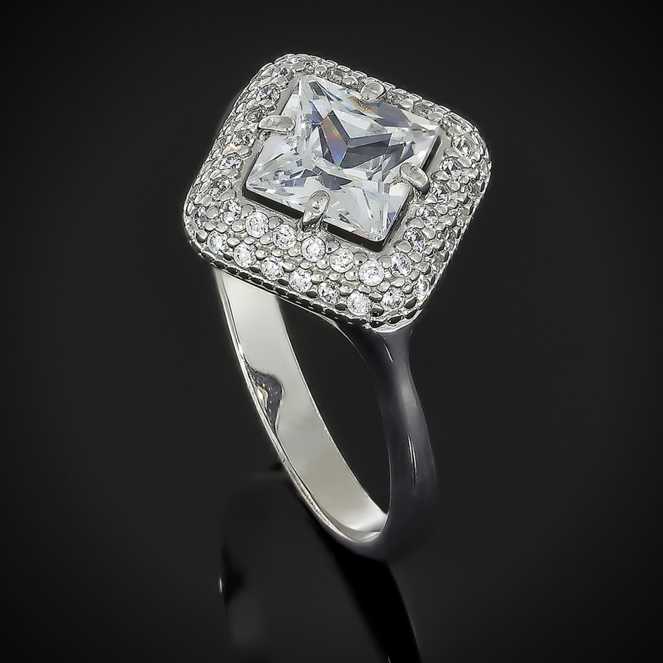 Перстень 613 цирконій рожевий Rh Timofeev