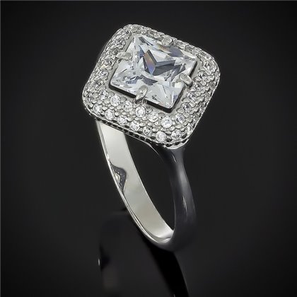 Перстень 613 цирконій білий Rh Timofeev