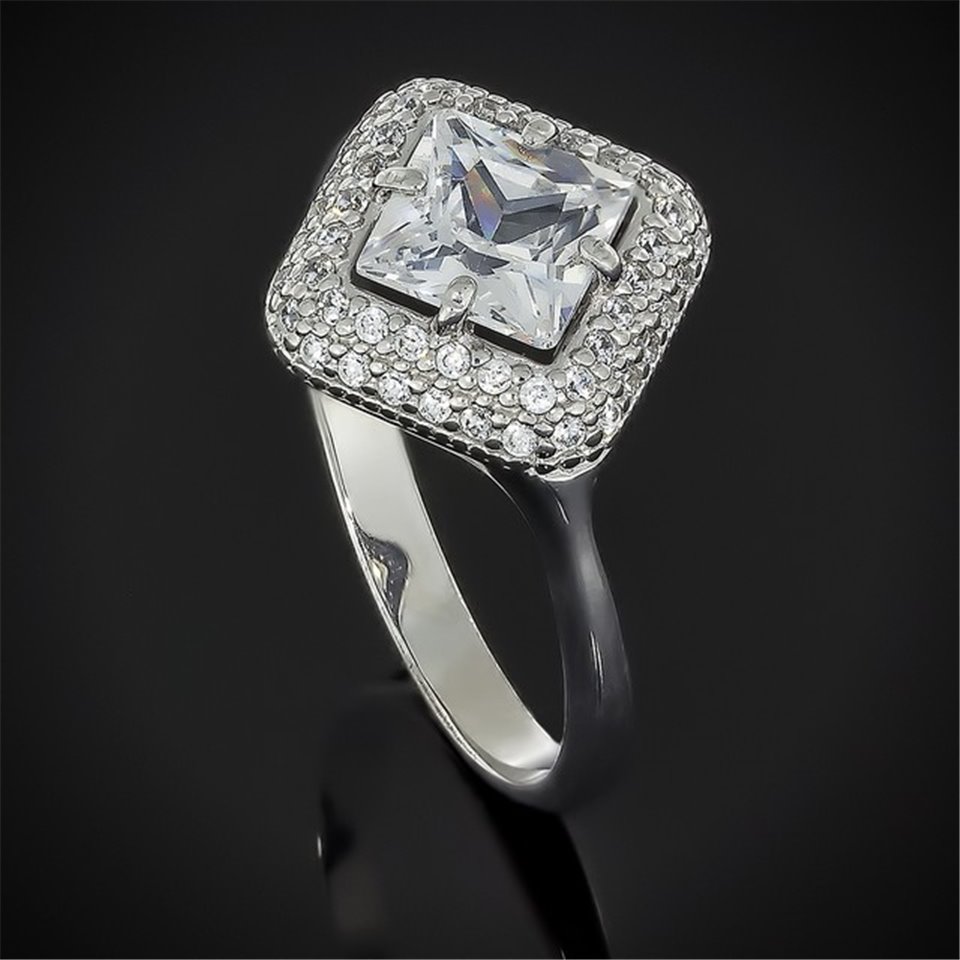 Перстень 613 цирконій білий Rh Timofeev