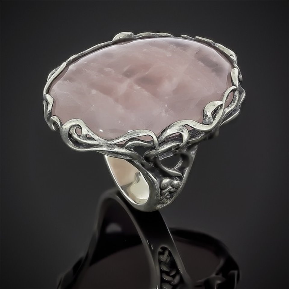 Перстень 614 кварц рожевий Timofeev