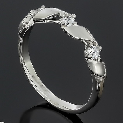 Перстень 639 цирконій білий Rh Timofeev