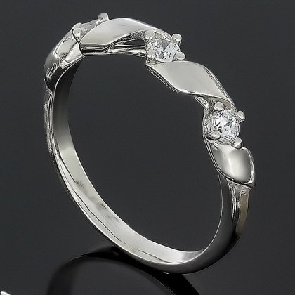 Перстень 639 цирконій білий Rh Timofeev